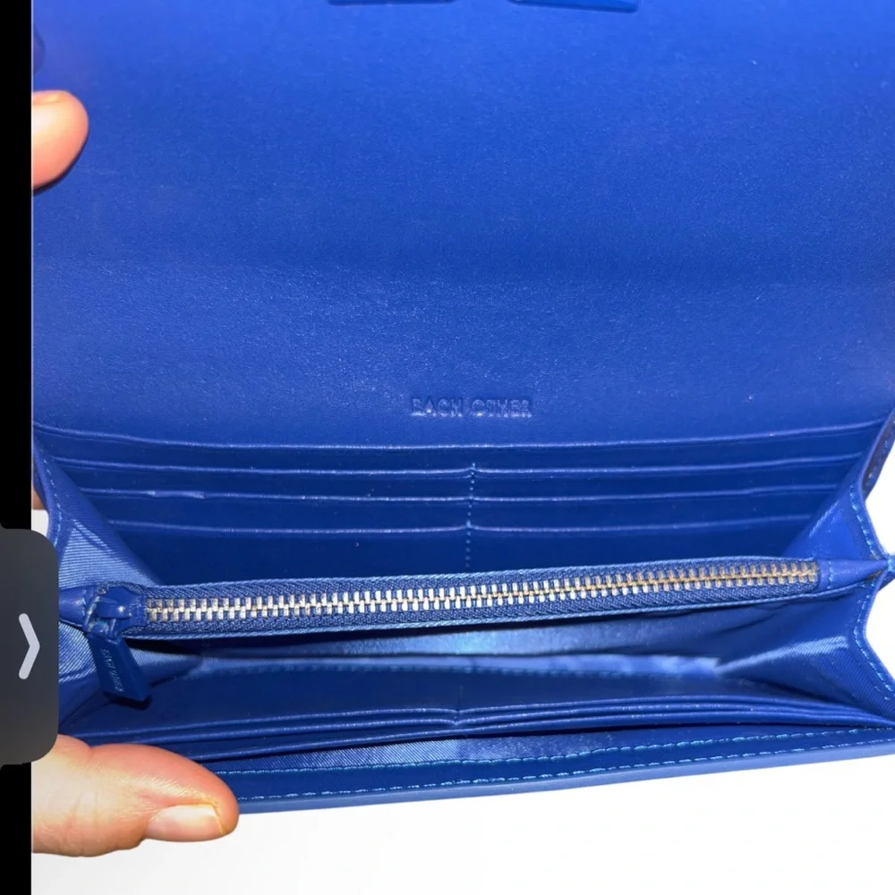 Each Other Paris blue leather long wallet retail $308